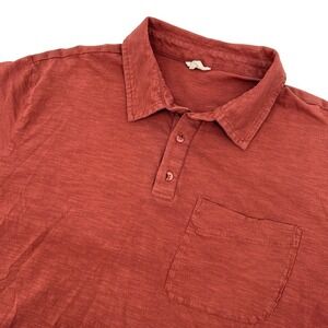 Pact Mens Large Short Sleeve Slub Polo Shirt FLAWED Organic Cotton Preppy Earthy